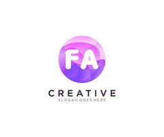 FA initial logo With Colorful Circle template vector. vector