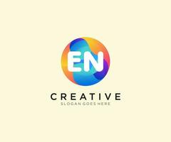 EN initial logo With Colorful Circle template vector. vector