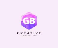 GB initial logo With Colorful Hexagon Modern Business Alphabet Logo template vector. vector