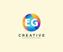 EG initial logo With Colorful Circle template vector. vector