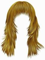 trendy woman long hairs bright yellow colors .  beauty fashion .  realistic 3d vector