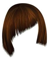 trendy hairs red colors .Asymmetrical kare with oblique bangs . beauty fashion vector