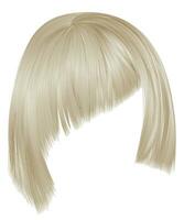 trendy hairs blonde colors .Asymmetrical kare with oblique bangs . vector