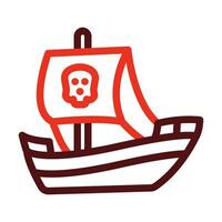 Ship Vector Thick Line Two Color Icons For Personal And Commercial Use.