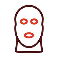 Balaclava Vector Thick Line Two Color Icons For Personal And Commercial Use.