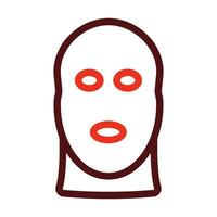 Balaclava Vector Thick Line Two Color Icons For Personal And Commercial Use.