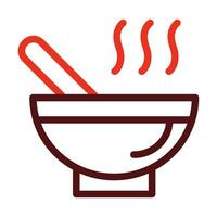 Soup Vector Thick Line Two Color Icons For Personal And Commercial Use.