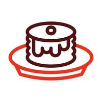 Pancake Vector Thick Line Two Color Icons For Personal And Commercial Use.