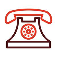 Landline Vector Thick Line Two Color Icons For Personal And Commercial Use.