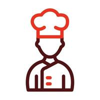 Chef Vector Thick Line Two Color Icons For Personal And Commercial Use.