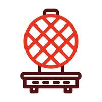 Waffle Iron Vector Thick Line Two Color Icons For Personal And Commercial Use.