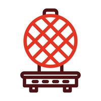 Waffle Iron Vector Thick Line Two Color Icons For Personal And Commercial Use.