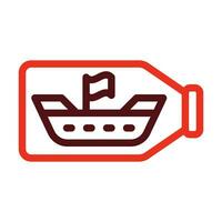 Ship In A Bottle Vector Thick Line Two Color Icons For Personal And Commercial Use.
