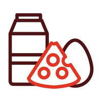 Dairy Products Vector Thick Line Two Color Icons For Personal And Commercial Use.