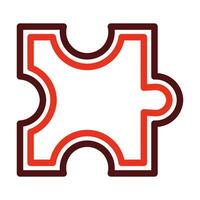 Jigsaw Vector Thick Line Two Color Icons For Personal And Commercial Use.