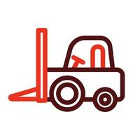 Forklift Vector Thick Line Two Color Icons For Personal And Commercial Use.