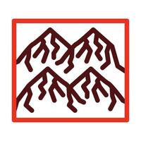 Hill Map Vector Thick Line Two Color Icons For Personal And Commercial Use.