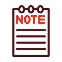 Paper Note Vector Thick Line Two Color Icons For Personal And Commercial Use.