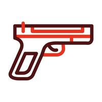 Pistol Vector Thick Line Two Color Icons For Personal And Commercial Use.