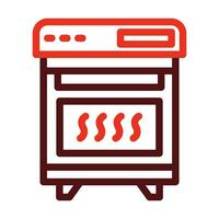 Oven Vector Thick Line Two Color Icons For Personal And Commercial Use.