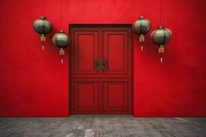 China red door culture. Generate Ai photo