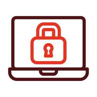 Online Security Vector Thick Line Two Color Icons For Personal And Commercial Use.