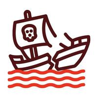 Shipwreck Vector Thick Line Two Color Icons For Personal And Commercial Use.