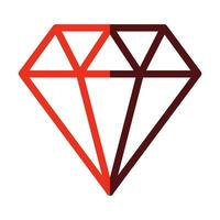 Diamond Vector Thick Line Two Color Icons For Personal And Commercial Use.