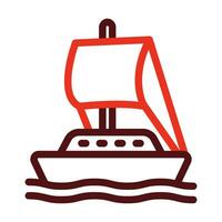 Boat Vector Thick Line Two Color Icons For Personal And Commercial Use.