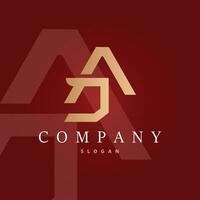 Minimal Initial AJ Letter Logo, Modern And Luxury Vector Template