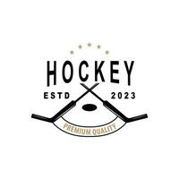 Hockey Logo Design, Sports Game Symbol Template vector