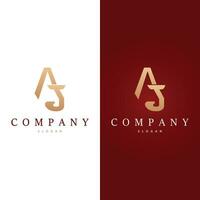 Minimal Initial AJ Letter Logo, Modern And Luxury Vector Template