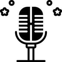 solid icon for mic vector