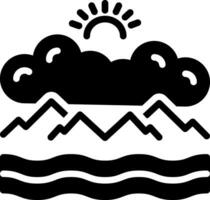 solid icon for cloudy vector