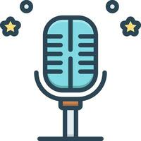 color icon for mic vector