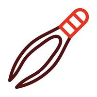 Tweezers Vector Thick Line Two Color Icons For Personal And Commercial Use.