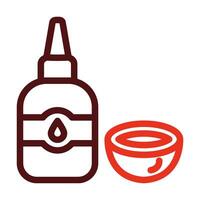 Coconut Oil Vector Thick Line Two Color Icons For Personal And Commercial Use.