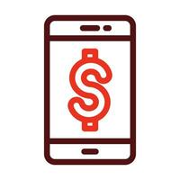 Mobile Payment Vector Thick Line Two Color Icons For Personal And Commercial Use.