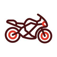 Motorcycle Vector Thick Line Two Color Icons For Personal And Commercial Use.