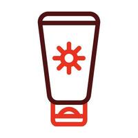 Sun Cream Vector Thick Line Two Color Icons For Personal And Commercial Use.