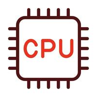 Cpu Vector Thick Line Two Color Icons For Personal And Commercial Use.