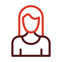 Woman Hair Vector Thick Line Two Color Icons For Personal And Commercial Use.