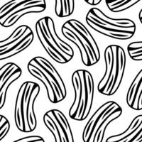 Bacon doodle seamless pattern vector