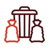 Garbage Vector Thick Line Two Color Icons For Personal And Commercial Use.