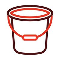 Bucket Vector Thick Line Two Color Icons For Personal And Commercial Use.