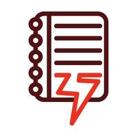 Data Leak Vector Thick Line Two Color Icons For Personal And Commercial Use.