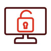Cyber Attack Vector Thick Line Two Color Icons For Personal And Commercial Use.