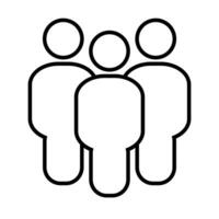 People outline flat style icon vector. Team work symbol. Group of humans sign For your web site design, logo, app, UI vector