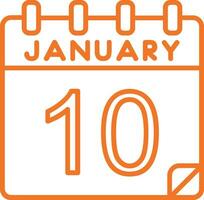 10 January Vector Icon