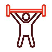 Weightlifting Vector Thick Line Two Color Icons For Personal And Commercial Use.